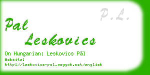 pal leskovics business card